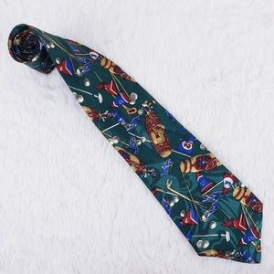 Del Cino Golf 100% Polyester Men Necktie Geometric 58x4 - NWOT